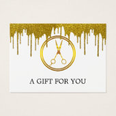 Ciseaux élégants en faux or avec gouttes de paille (Devant)