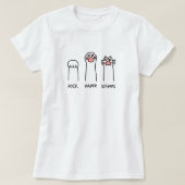 Ciseaux en papier de roche mignonne Chat T-shirt f (Design devant)