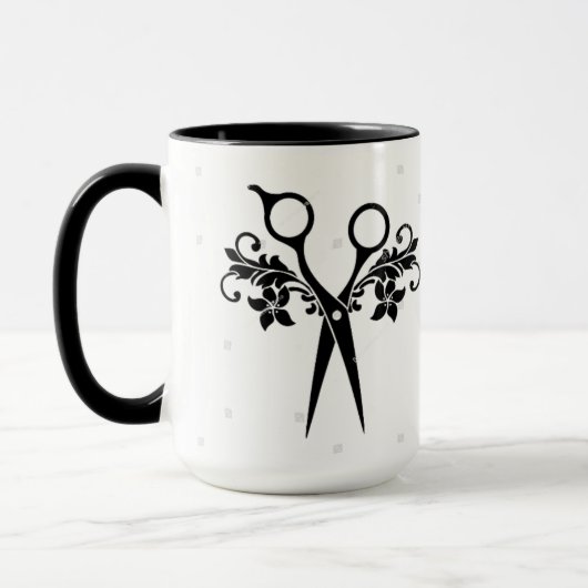 Ciseaux /Flowers de la tasse de café de coiffeurs (Gauche)