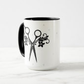 Ciseaux /Flowers de la tasse de café de coiffeurs (Devant gauche)