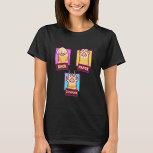 Ciseaux Papier Rocher Pince Chat Pâtes T-shirt Jeu