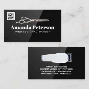 Ciseaux Pince-cheveux   Carte de visite de code QR