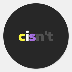 Cisnt non-binaire LGBTQ Pride - Grappig Cisnt LGBT Ronde Sticker