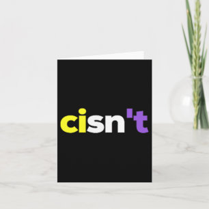 Cisnt Non-binary LGBTQ Pride, Enby Cadeau _ Nonbi Kaart