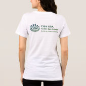 CISV Austin: "Ik hou zoveel van CISV." Dames Tri-Blend Shirt (Achterkant)