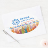 CISV Austin Logo Bumper/Computer (Set van 4) Ovale Sticker (Envelop)