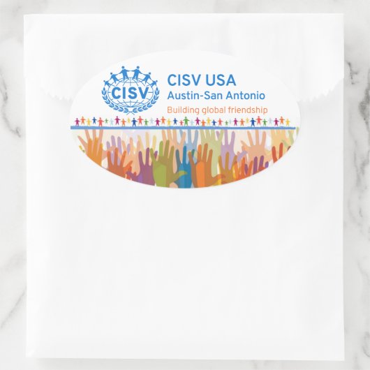 CISV Austin Logo Bumper/Computer (Set van 4) Ovale Sticker (Tas)