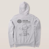 CISV Austin Mannen Zipper Hoodie met ATX Bat Motif (Laag Achter)