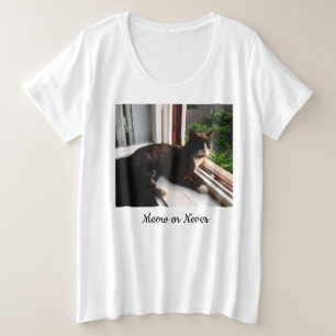 Citaat en katten Grappige foto Hart Poot Voor en a Grote Maat T-shirt