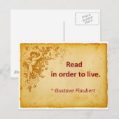 Citaat Flaubert bij lezen Briefkaart (Voorkant / Achterkant)