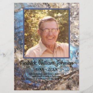 Citaat Foto Blue Green Labradorite Funeral Programma