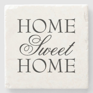 Citaat Home Sweet Home zwart-wit Stenen Onderzetter