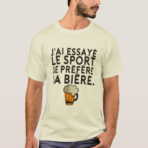 citaat humor proberen sport biere alcohol binouse t-shirt