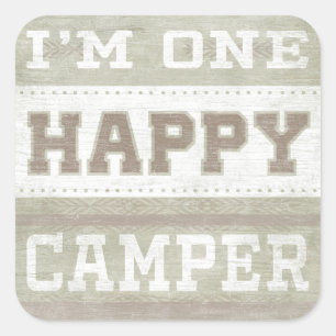Citaat   Ik ben een Happy Camper Vierkante Sticker