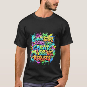 Citaat Kleine Stappen Elke Dag Creëren Enorme Resu T-shirt