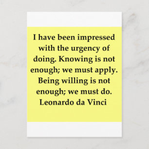 citaat leonardo da vinci briefkaart