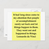 citaat leonardo da vinci briefkaart (Voorkant / Achterkant)