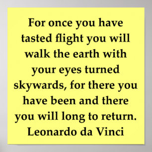 citaat leonardo da vinci poster