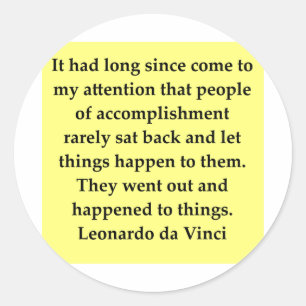 citaat leonardo da vinci ronde sticker