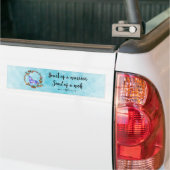 Citaat met Howling Wolf in een Boho Wreath Bumpersticker (Op Truck)