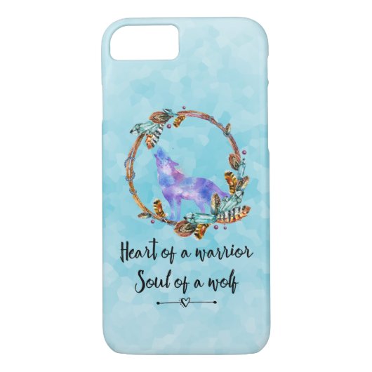 Citaat met Howling Wolf in een Boho Wreath Case-Mate iPhone Case (Achterkant)