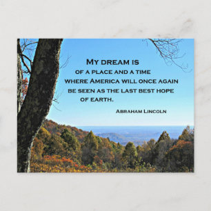 Citaat over Amerika van Abraham Lincoln Briefkaart