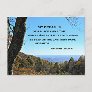 Citaat over Amerika van Abraham Lincoln Briefkaart