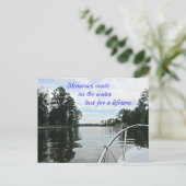 Citaat over de tijd die aan het water wordt bestee briefkaart (Staand voorkant)