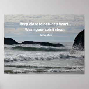 Citaat over natuur door John Muir Poster
