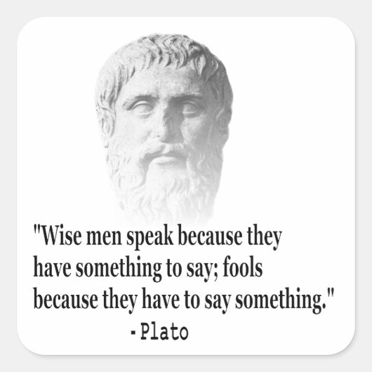 Citaat per Plato Vierkante Sticker (Voorkant)