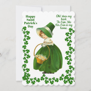 citaat Saint Paddys Day Shamrock Girl Green Feestdagenkaart