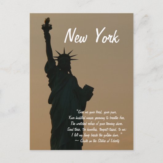 Citaat uit New York/Vrijheidsbeeld Briefkaart (Voorkant)