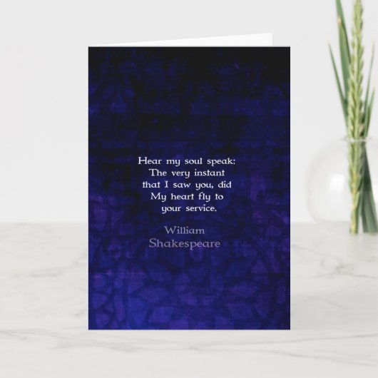 Citaat van de Liefde van William Shakespeare het Kaart (Voorkant)