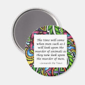 citaat van de vegetarische Leonardo Da Vinci Magneet (Voorkant / Achterkant)