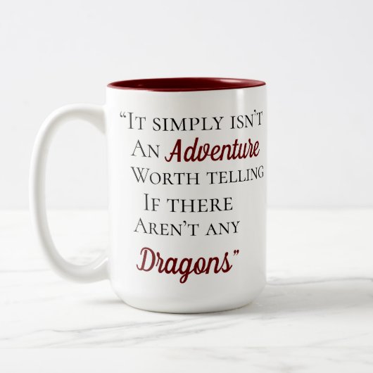 citaat van Draken Tweekleurige Koffiemok (Links)