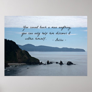 Citaat van Galileo: Je kunt een man niets leren Poster