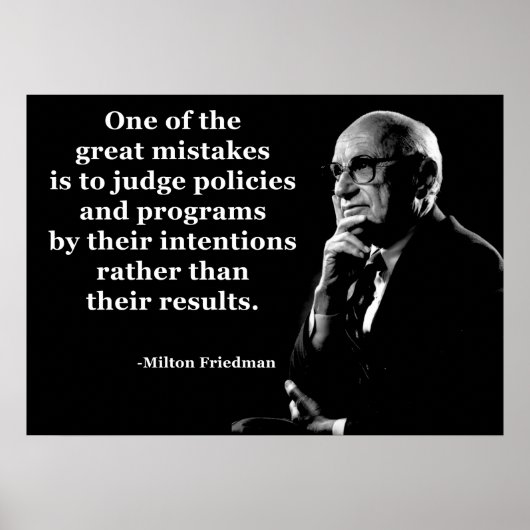 Citaat van het beleid van Milton Friedman Poster (Voorkant)