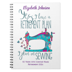 Citaat van het Funding Retirement Sewing Plan Notitieboek