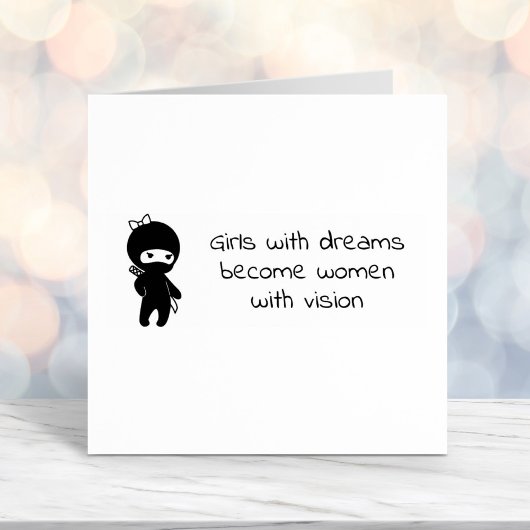 Citaat van kleine ninja meisje zelfinktende stempel