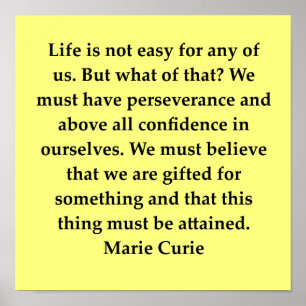 citaat van madam marie curie poster