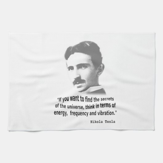 Citaat van Nikola Tesla Theedoek (Horizontaal)