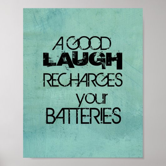 citaat van poster op blauwgroen blauw gelach (Voorkant)