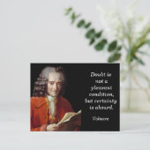 Citaat van Voltaire - Briefkaart (Staand voorkant)