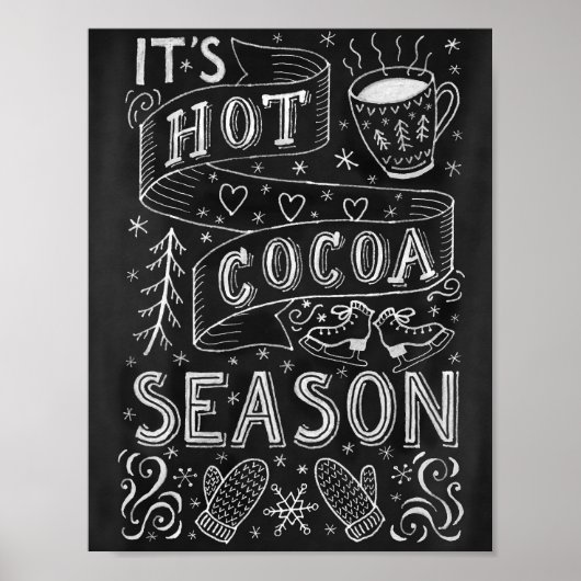 Citaat van warme cacaoseizoenskrijt poster (Voorkant)