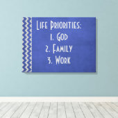 Citaat voor de werkorder van God Canvas Afdruk (Insitu (Houten vloer))