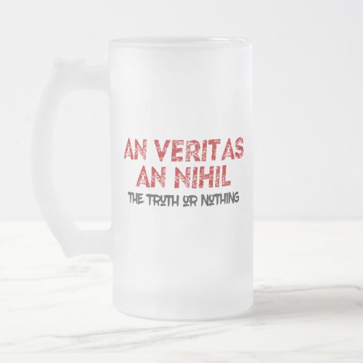 Citaat voor Latijnse waarheid Matglas Bierpul (Links)