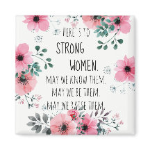 Citaat voor Sterke Vrouwen Roze Bloemen Afstudeerc
