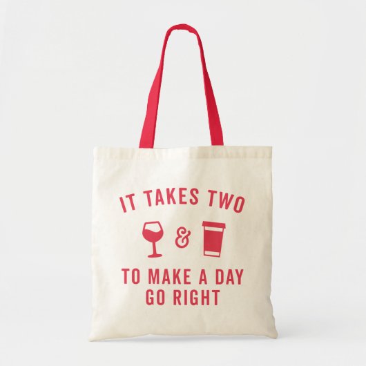Citaat wijn en koffie tote bag (Voorkant)