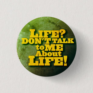 Citaatknop Hitchikers Guide Ronde Button 3,2 Cm