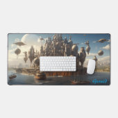 Citadelle futuriste sur le paysage marin Steampunk (Clavier et souris)